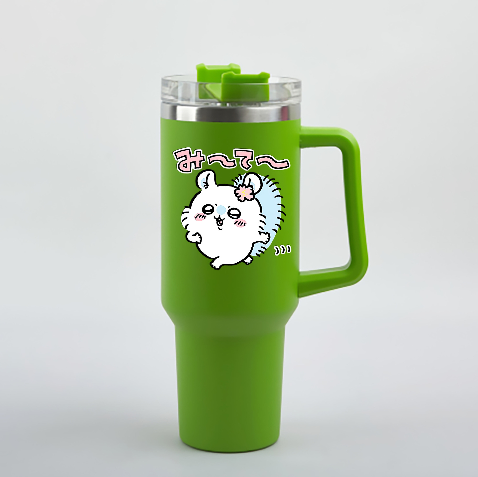 （画像用） ちいかわ モモンガ Chii-kawa Momonga 1200mL車用タンブラー - クリスタルステッカー（プラスチックストロー付き）
